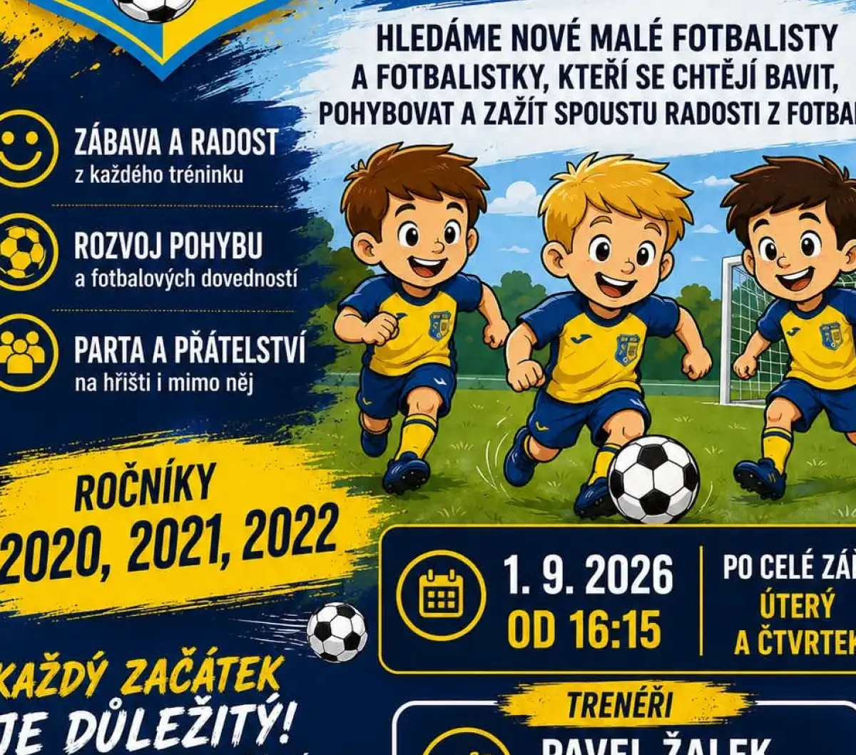 Nábor benjamínků na Pasekách proběhne v úterý 1.9.2026 od 16:15h.